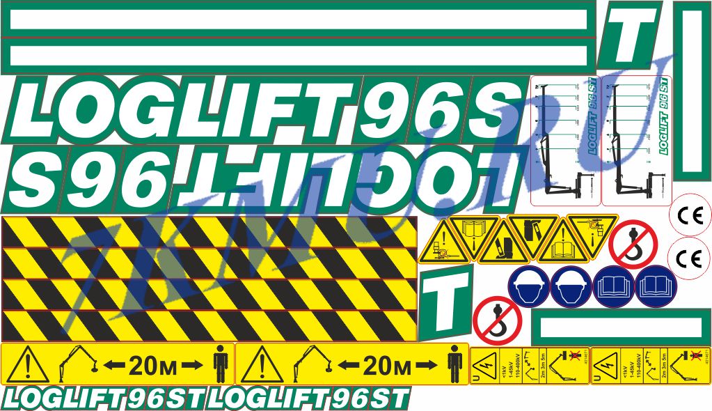 Наклейки лесной манипулятор Loglift 96 ST